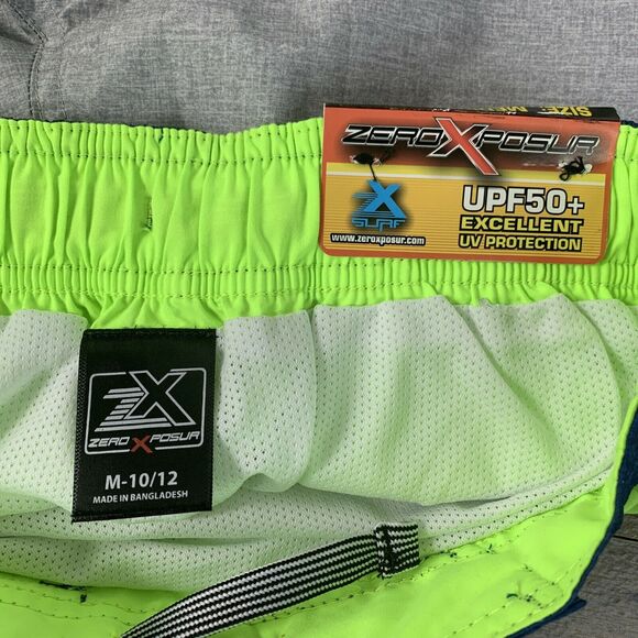 ZeroXposur Youth Swim Trunk Surf Shorts Size M - 10 / 12 Neon Lime R50450 NEW - Picture 8 of 11
